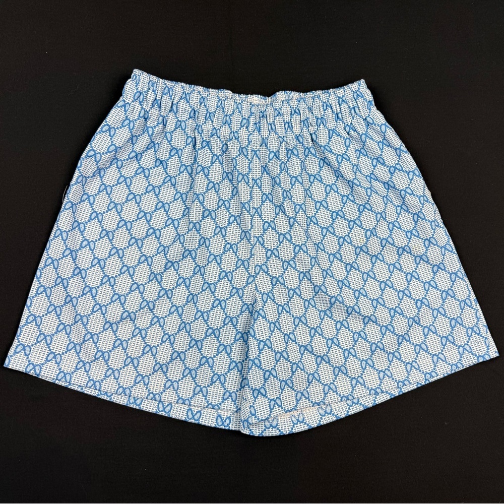 Bravest Studios Mens Mesh Gym Shorts XL Light Blue/White AOP A4